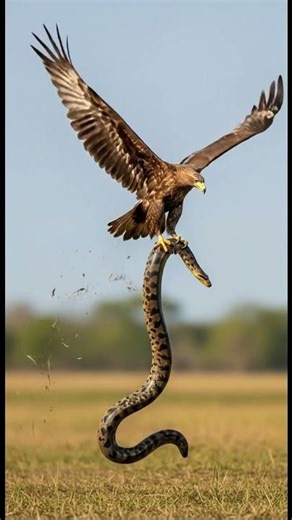 Eagle vs Anaconda: Explosive midday clash captured on camera!