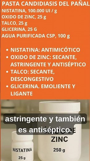 2 Acciones dermatológicas de una pasta al agua con nistatina