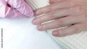 Gel polish manicure step-by-step video tutorial. Step 1 Cuticle push back and lift with the iron nail pusher