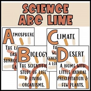 Science Alphabet Posters | Boho Rainbow | ABCs Line | Vocabulary Classroom Decor