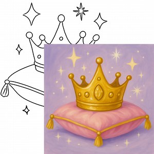 Pre-drawn Canvas: African American Princess - DIY Sip and Paint - Etsy