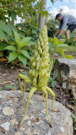 Oleg Pars | Kinetic Fields on Instagram: "Field Notes – Entry #204 Location: Southeastern edge of Rooksby Park, by the limestone bench near the elderberry grove Species: Floripoda reverens It stood among the weeds like a neglected bulb, unbloomed and quietly strange—green-bodied, unmoving, barely distinguishable from the surrounding shoots. I nearly mistook it for garden detritus until Elias, the groundskeeper with the cap perpetually askew, nodded toward it without looking up from his clippers 