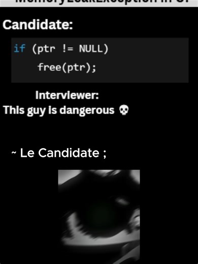 🧠 Explanation (Audience Friendly Educational) In C, there is no MemoryLeakException because C does not have a garbage collector like Java, Python, or C#. A memory leak happens when a program allocates memory but never releases it. Example: int *ptr = malloc(sizeof(int)); If you forget to free it: free(ptr); 👉 The memory stays occupied 👉 The program slowly consumes more RAM 👉 Long-running applications may crash 💡 Why This Is Important Languages like Java automatically clean unused memory usi