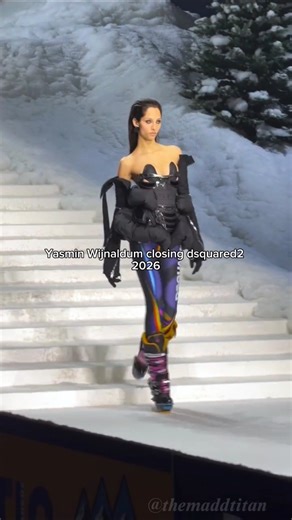 Yasmin wijnaldum closing dsquared2 2026 show #shorts #yasminwijnaldum #dsquared2 #runway #viral