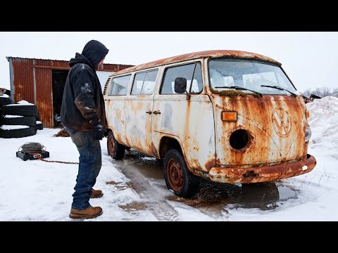 ASMR Barn Find VW Bus: We Found It Rotting… Then Restored It to Bright White