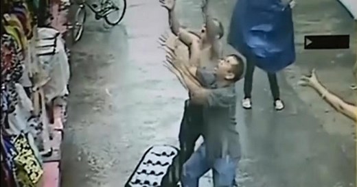 Man catches falling baby