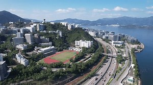 The Chinese University of Hong Kong,CUHK, is a public and research-oriented comprehensive university in Hong Kong,Located in Sha Tin Ma Liu Shui Pak Shek Kok Hong Kong Science Park city Top down drone