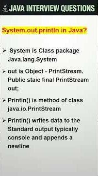 System.out.println in Java | Java print Mechanism | JavainterviewQuestion #javainterviewquestions