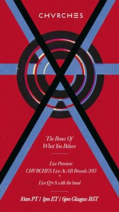 TBOWYB 10th Anniversary release contains 5 live tracks from 2013 at AB Brussels and in honor of the anniversary, we’ll be doing a live Q&A and streaming the 2013 concert live on YouTube from 10am PT / 1pm ET / 6pm UK here: http://chvrches.lnk.to/ABBrusselsPremiere | CHVRCHES