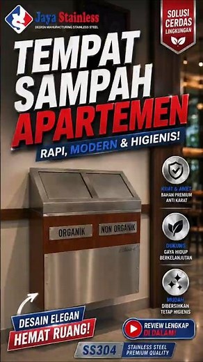 Tempat Sampah Apartemen Casa Domaine SS304 Premium | Elegan, Higienis & Tahan Karat! 🔥
