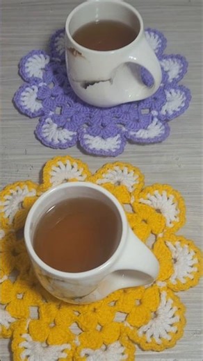 Diy Crochet Coaster #crochet #crochetcrosai #diy #crosia #coaster