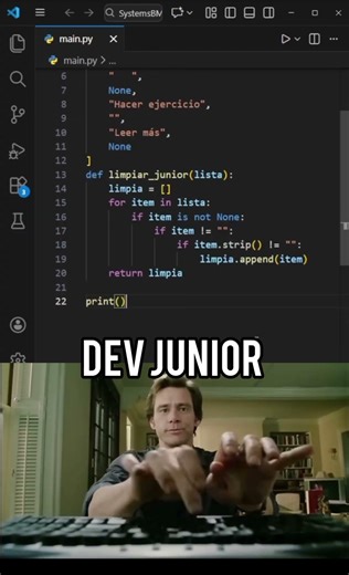 NOVATO vs EXPERTO en Python🔥¿Cómo limpian listas LLENAS de BASURA? #pypシ #python #coding #dev #code