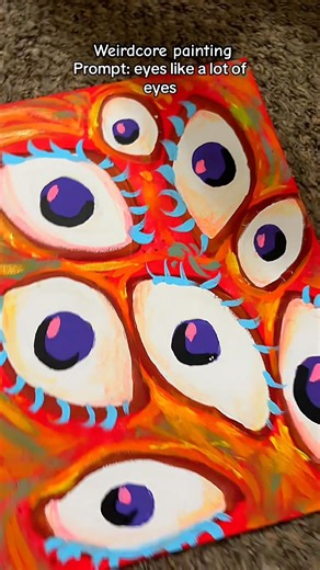 Weird, core painting, prompt eyes like a lot of eyes #weirdcoreart #weirdcore #art #painting