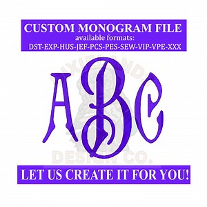 Custom Cartel Monogram Embroidery Font: DST, PES Formats (digital Download - Etsy