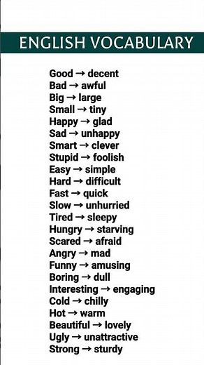 English vocabulary (English words) you SHOULD KNOW! #vocabulary #englishwords