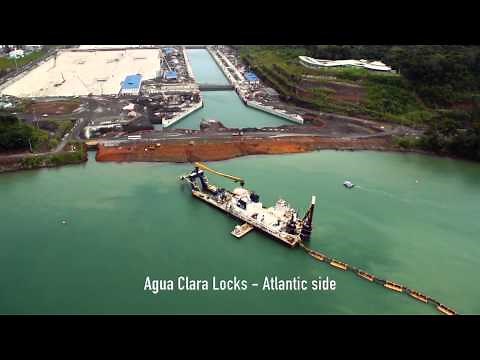 Aerial View of Panama Canal New Agua Clara Locks