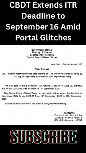 ITR Filing Deadline EXTENDED! Don't Miss the NEW Last Date for AY 2025-26