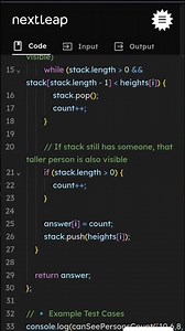 People Visible in a Queue | Monotonic Stack Explained | JavaScript DSA | LeetCode Medium