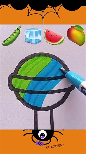 Drawing lollipops in 4 colors is super eye-catching #shorts