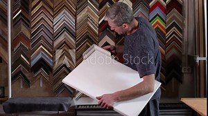 Framing Workshop. Choose and check try test baguette handmade picture frame at studio.