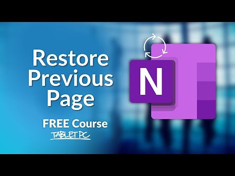 How to RESTORE Previous Pages in OneNote
