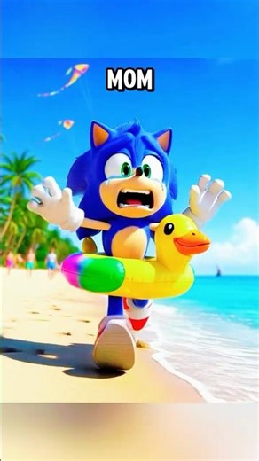 Sonic with the Inside Out characters at the beach? #sonic #shorts