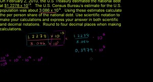 Scientific notation word problem: U.S. national debt