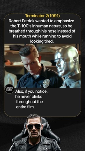 The running and blinking detail in the Terminator 2 movie