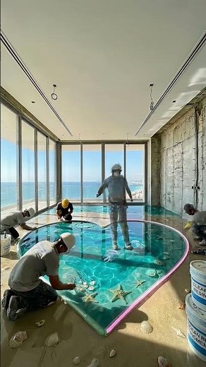 Installing LED Lights Inside a 3D Ocean Epoxy Floor 🌊💖 (Unreal Penthouse Transformation)