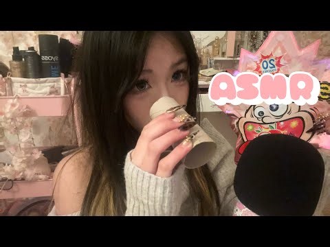 ASMR wet mouth sounds | close up clicky whispering | negative energy | 🥥☔️