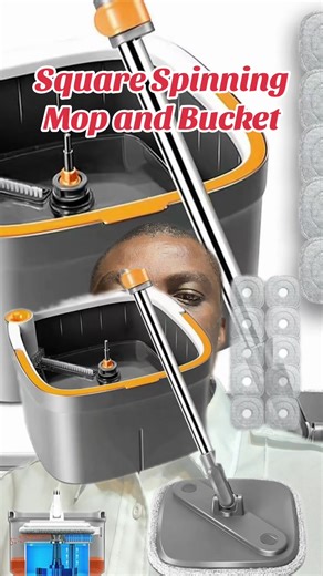 Square Spinning Mop and Bucket