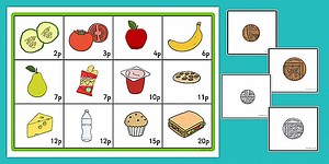 Coin Addition Bingo Game to 20p