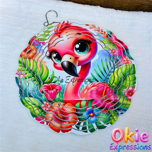 Pink Flamingo Wind Spinner - Etsy