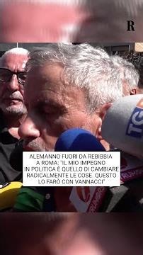 Alemanno released from Rebibbia prison after a year and a half: "I will do politics with Vannacci"