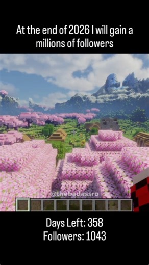 The Bad-Ass Ro on Instagram: "Day-8 My 2026 Minecraft goal: To reach millions of followers by creating the best content for you! 🚀 Starting right now, I'm launching an epic new adventure series full of amazing builds, survival challenges, redstone tutorials, mod reviews, and exciting gameplay. Every video will be packed with creativity, tips, and fun—all to build the most positive and inspiring Minecraft community online. ✨ This journey is ours to share! ✨ 👉Follow for daily Minecraft inspirati