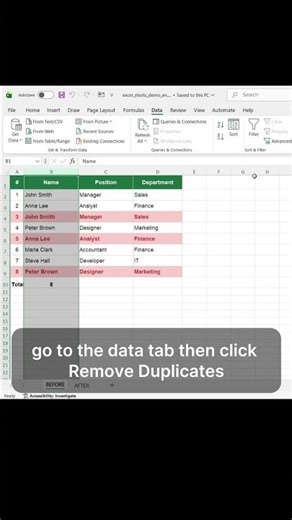 Excel: Remove Duplicates in 10 Seconds
