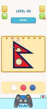 Coloring The World's ONLY Non-Rectangular Flag! 🇳🇵 (Nepal Flag Art) #viral #gaming #gameplay #games