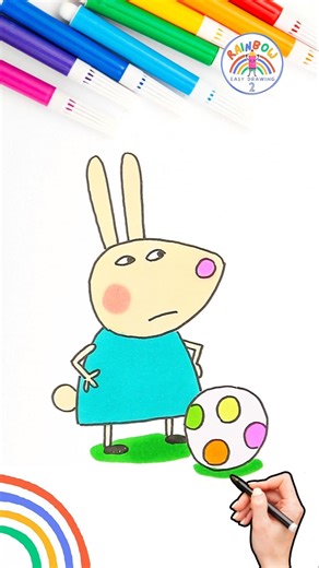 Rebecca Rabbit Drawing | Drawing of Angry Rebecca Rabbit Tutorial 🌈🐽 #peppapig #short #angry