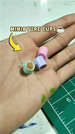 DIY Miniature Coffee Cups with Paper 🎨 #art #shorts #diy #miniature #papercraft