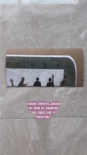 Iranian athletes asking for help by showing sos hand sign in Australia #iran #fifa