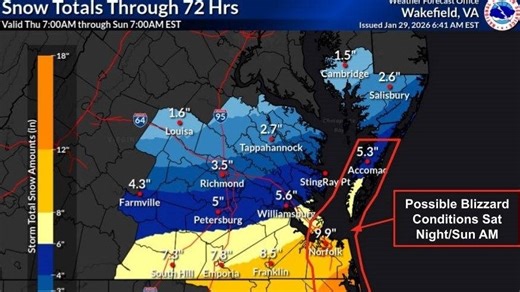 Is there more snow headed for Petersburg area? Here's the NWS forecast