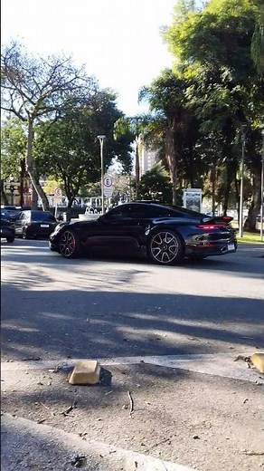 Pela silhueta e pelos detalhes visuais, este carro parece ser um Porsche 911 Turbo S.