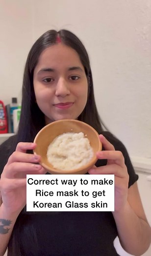 Learn the correct way to make a rice mask for glowing skin like Koreans🦋Let's learn today🌟 Ingredients: Cooked rice honey ricewater. ✅Grind everything in a grinder to make a smooth paste. Apply this mask on your face and neck for 15-20 minutes and wash it off with normal water. Always follow up with a good moisturizer. ✅Use 2-3 times a week. ✅Use rice water DIY toner daily to get great results. Choose the serum according to your skin issue. Don't go for all the serums without knowing much abou