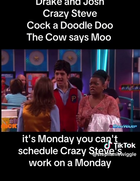 Drake and Josh Crazy Steve Cock a Doodle Doo The Cow says Moo