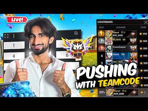 [LIVE] Custom Rooms For Subscriber + Rank Push With Teamcodes😍 - Garena Free Fire