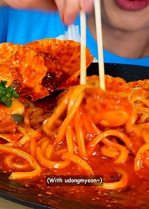 Big Fried Shrimp With Spicy Noodles Spicy Scallops MuKBang~!! #foryou #fyp #foryoupage #mukbang | BongGil ASMR