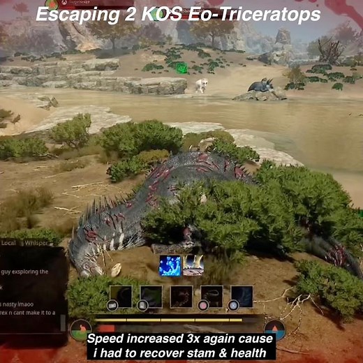 Path Of Titans- Escaping 2 Eo-Triceratops Herbivore Killers Pt. 1 #pathoftitans #escape #1vs2