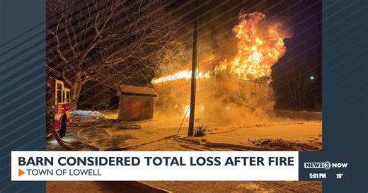 Barn considered total loss after fire