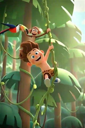 Tarzan Cartoon Story 🍃 | जंगल का बहादुर लड़का टार्जन