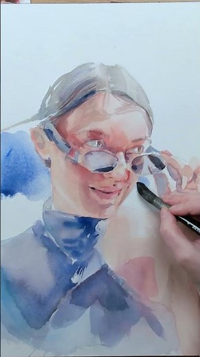 You can paint a portrait in watercolor too! #watercolor #drawing #art #portraitpainting